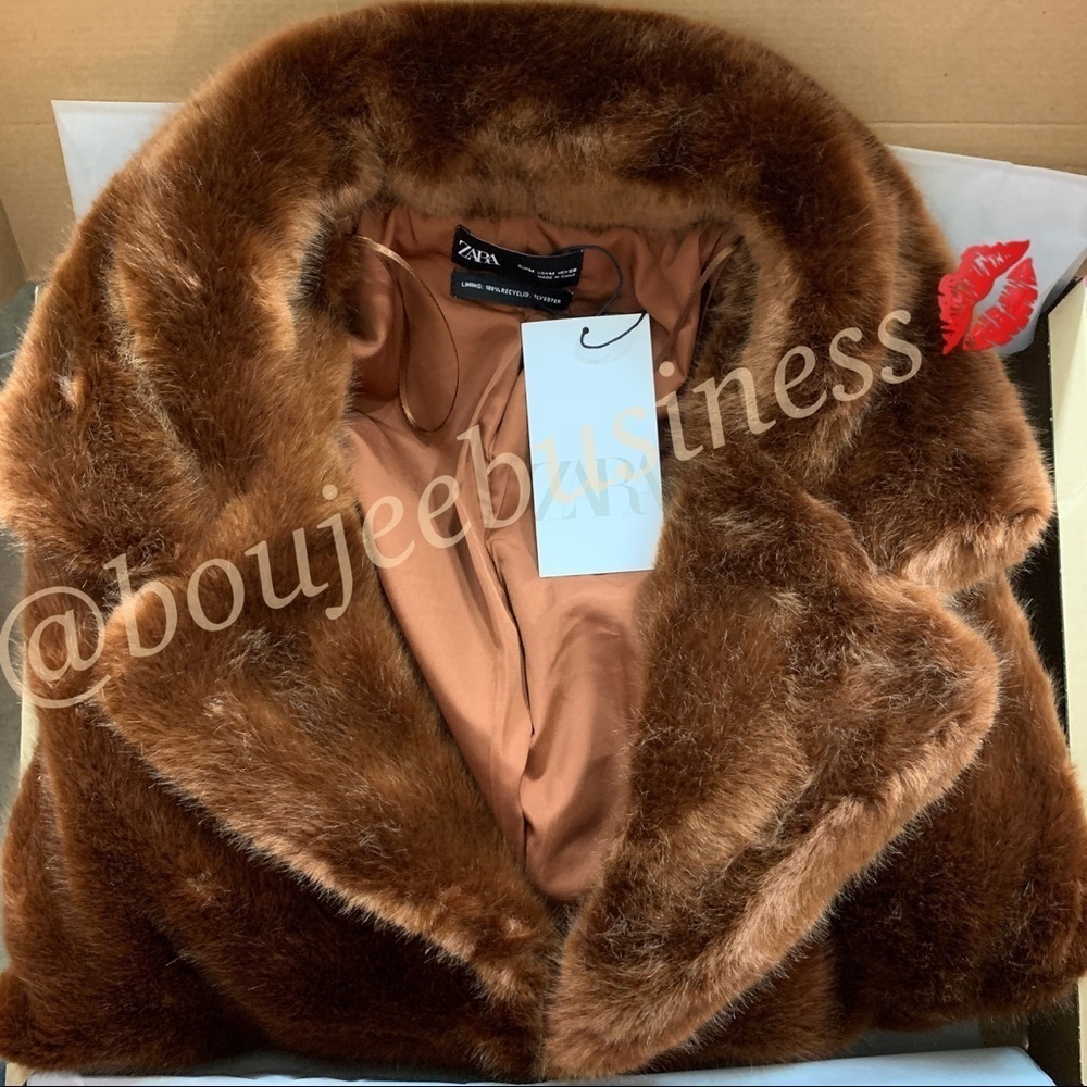 ZARA BNWT Faux Fur Coat Jacket - Picture 4 of 6